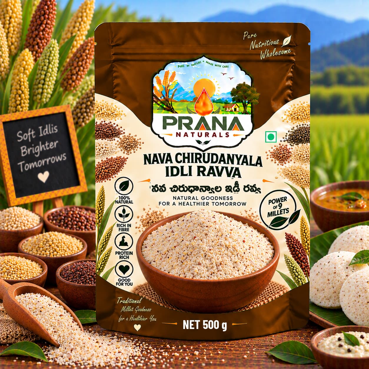 Nine-Millet Idli Rava
